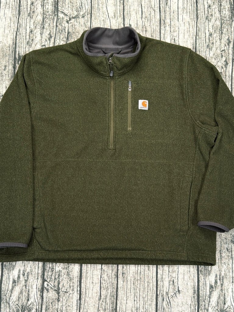 Carhartt Men's 2xl Olive Green Quarter Zip Fleece Pullover 103831